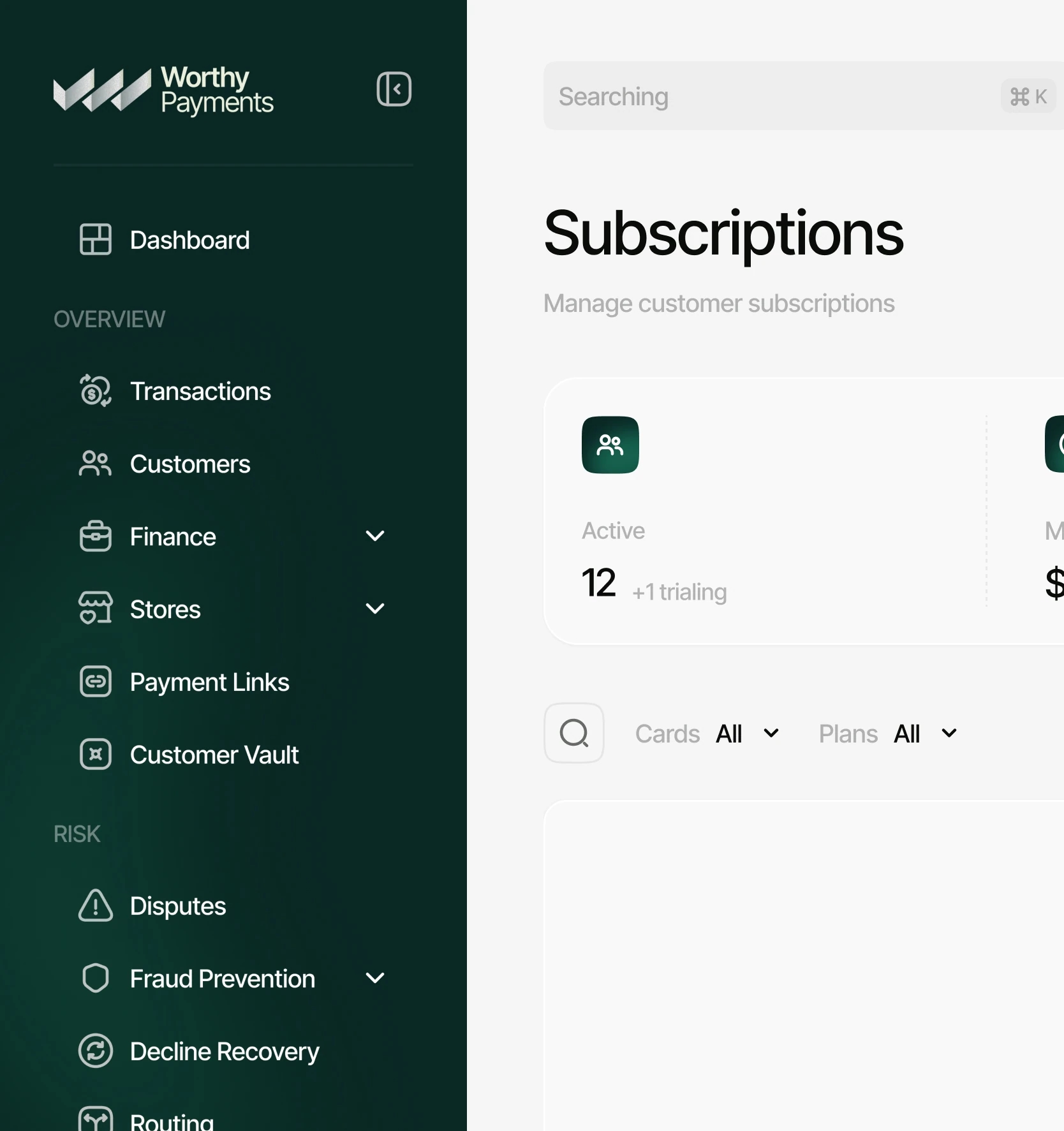 customer vault interface