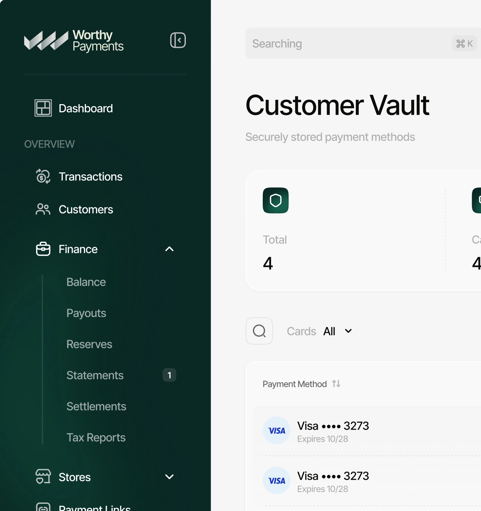 customer vault interface
