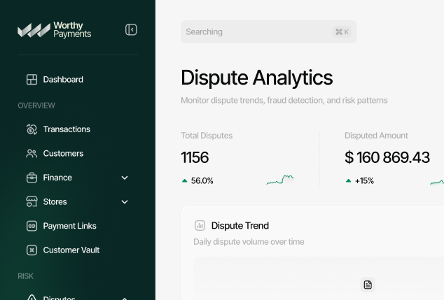 Disputes dashboard